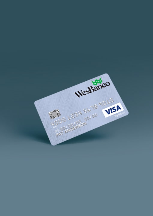 Silver WesBanco Visa Financial card