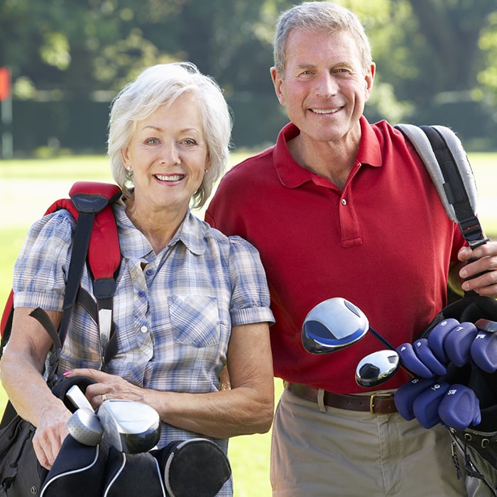 Account Protection Senior Couple Golfing