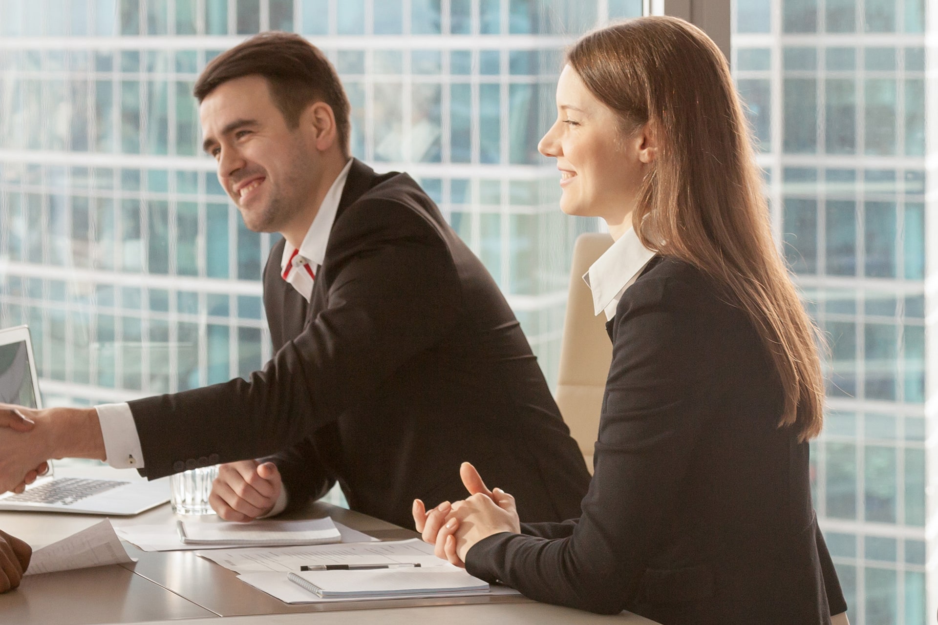 Businessman and Businesswoman