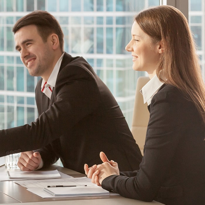 Businessman and Businesswoman